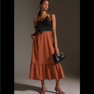 Anthropologie Black and Brown Maxi Dress